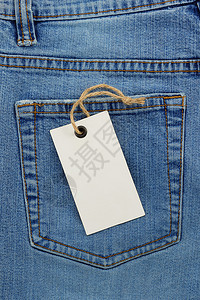 蓝色牛仔裤纹理和价格标签图片