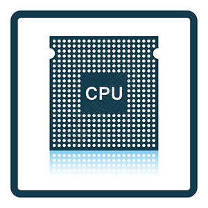 CPU图标阴影反射设计矢量插图图片