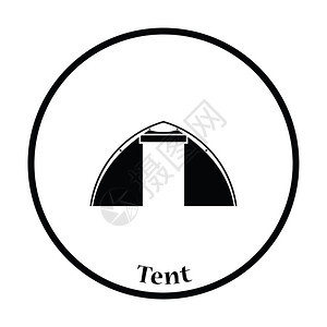 旅游帐篷图标设计矢量插图图片