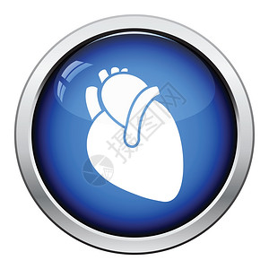 人类心脏图标光滑按钮设计图片