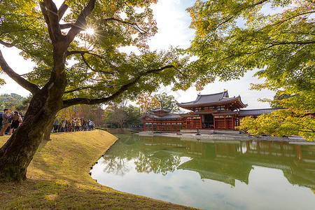 日本京都Uji镇Byodoin寺庙图片