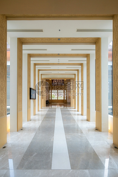 现代建筑背景使用内部走廊图片