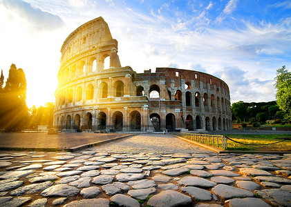 罗马万神庙意大利清晨罗马的巨集背景