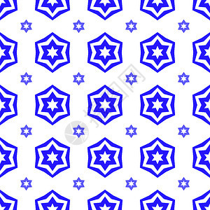 蓝大卫无缝星背景犹太宗教象征图片