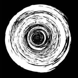 InkGrunge圆形模式在黑背景上孤立intk圆形模式图片