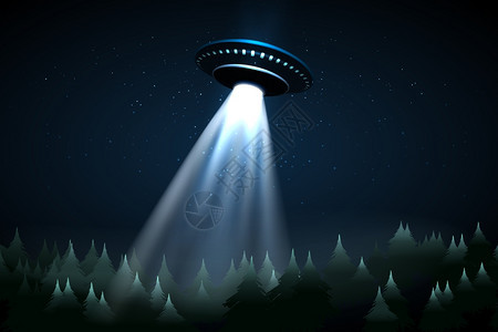 夜林飞行UFO夜林矢量说明图片