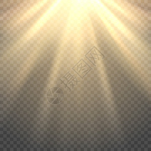透明背景的矢量日光透明背景的太阳束或光背景图片