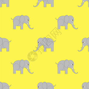 大象无缝模式动物背景图片
