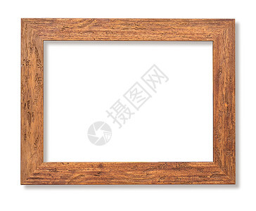 在白背景与剪路径隔离的Wooden旧木框架图片