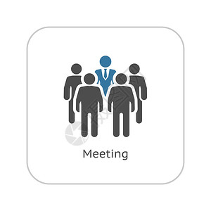 会议平面设计会议一组人App符号或UI元素图片