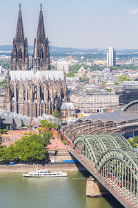 科隆大教堂空中观察德国科隆图片