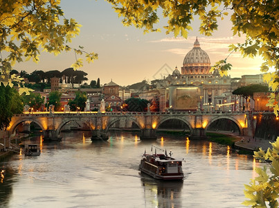圣安杰洛大桥位于罗马的圣安杰洛大桥图片