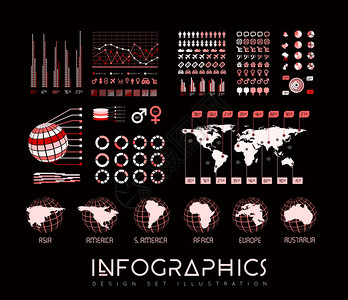 Inflogs矢量集图解矢量黑背景图片