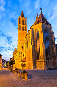 罗森堡德陶伯教堂佛朗哥尼亚巴伐利德国日落图片