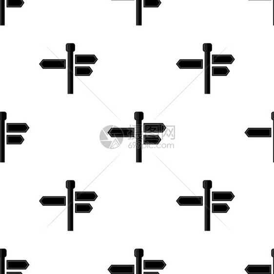 白色背景的黑标牌箭头无缝模式标志图黑牌箭头无缝模式图片