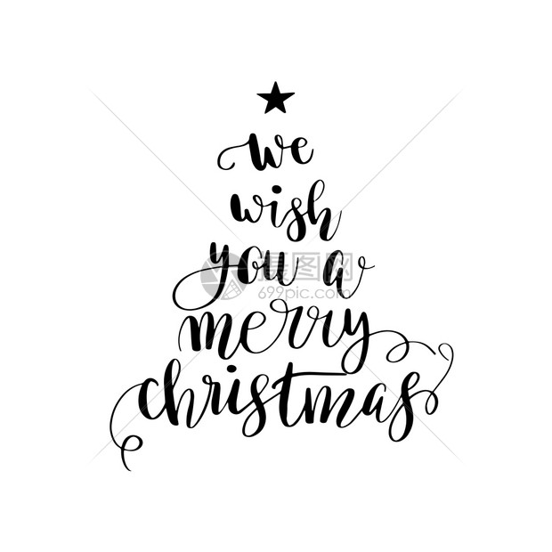 书法写圣诞树我们祝你圣诞快乐海报或贺卡设计书法写圣诞树图片