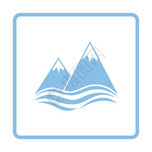 蓝色雪峰悬崖矢量图图片