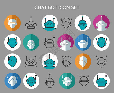 聊天机器人图标虚拟聊天助理矢量符号图片