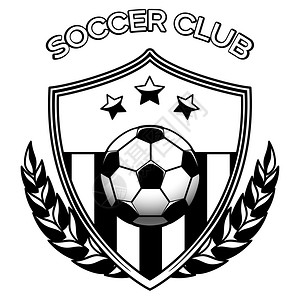 白色的足球俱乐部徽标黑色和白脚叶徽标矢量插图白色的足球俱乐部徽标被孤立图片