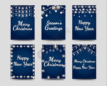 新年和圣诞节贺卡新年和圣诞节贺卡模板配有明亮的花冠矢量图片