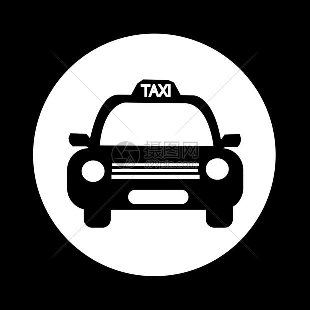 出租车图标插设计图片