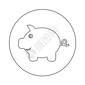 猪银行图标插设计图片