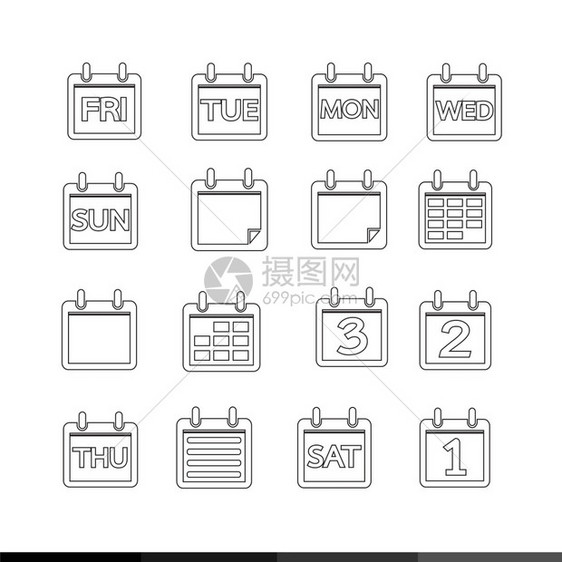 日历图标插设计图片