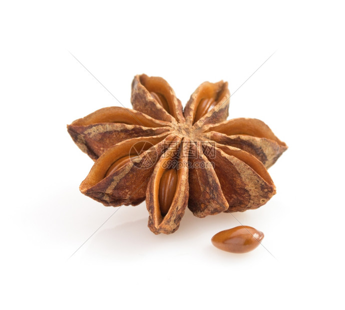 白背景上孤立的anise恒星