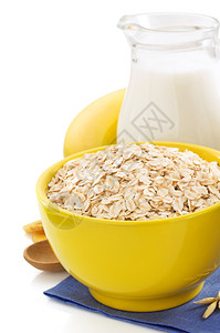 里土满艳黄色碗里的燕麦片背景