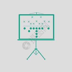美国足球比赛计划示意图灰色背景绿矢量插图图片