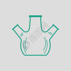 绿色背景三口烧瓶图片素材