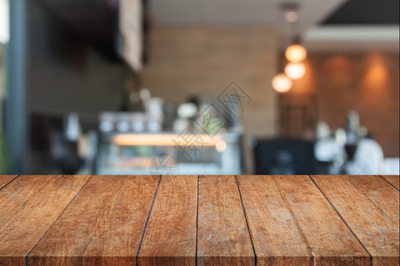 表面棕色木头咖啡店模糊产品显示模板图片