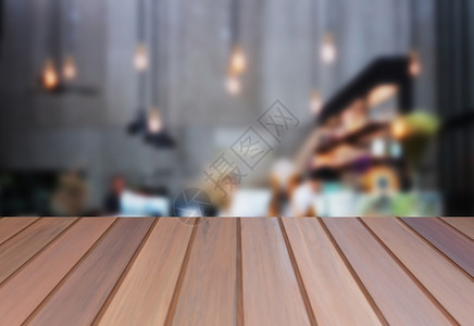 棕色桌顶木板背景模糊产品显示模板图片