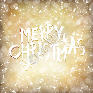 圣诞灯光与快乐向各位致意雪花和星背景图片