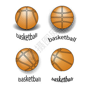 与白背景隔离的篮球设计创意GrungeLogo设计图片
