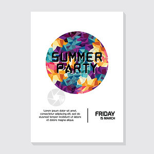 夏夜海滩派对传单海报模板图片