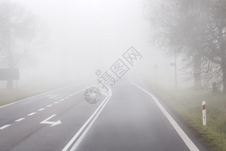 驾驶汽车雾路背景图片