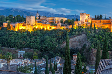 Moorish宫殿和城堡建筑群AlhambraAlhambra与Comares塔AlcazabaPalaciosNazaries图片
