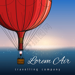 热气球公司旅行海报图片