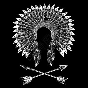 土著美洲印第安人战争帽土著美洲印第安人战争帽和箭头图片
