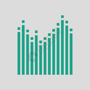 图形化均衡标绿色的灰背景矢量插图图片