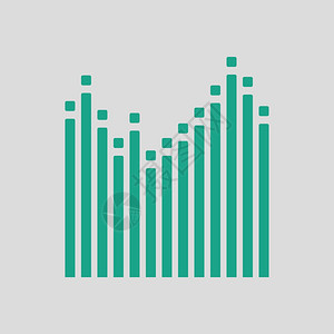 图形化均衡标绿色的灰背景矢量插图图片