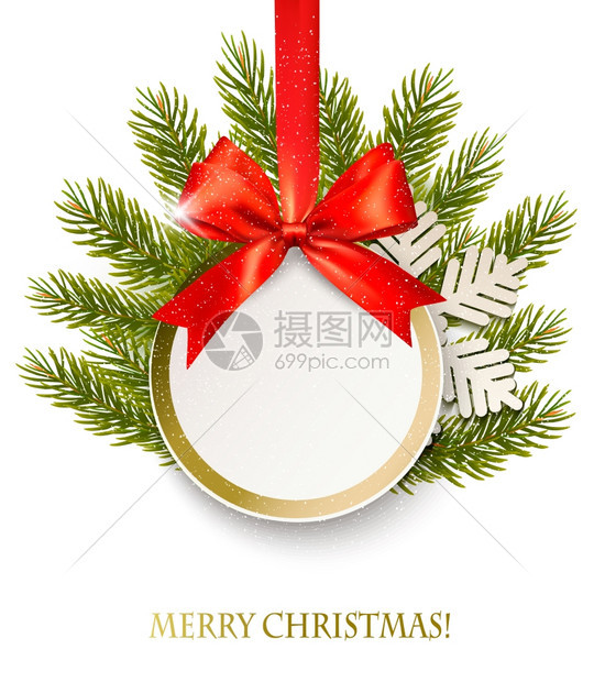具有树枝礼品卡的圣诞背影景图片
