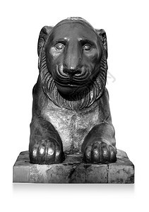 Waraw公园的狮子雕像图片