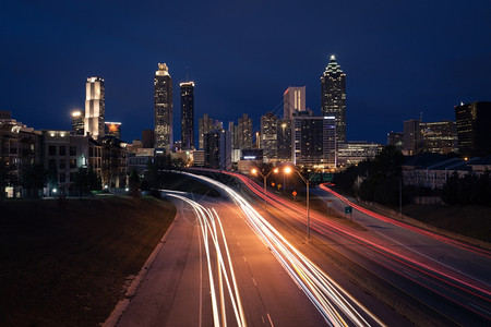 美国佐治亚州特兰大市夜天线图片