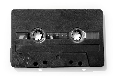 旧式紧凑录音磁带白色背景的宏片有剪切路径图片