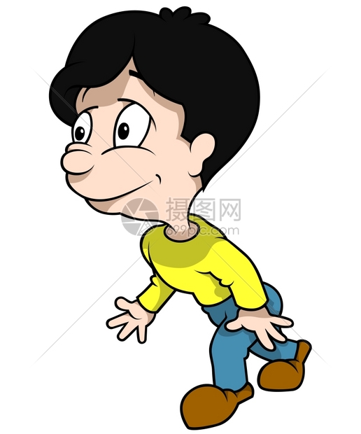 步行男孩插画图片下载-正版图片304247909-摄图网