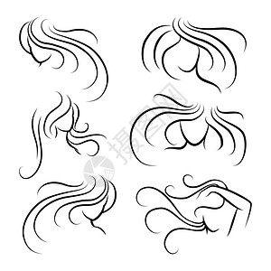 美女模特侧身走路插画