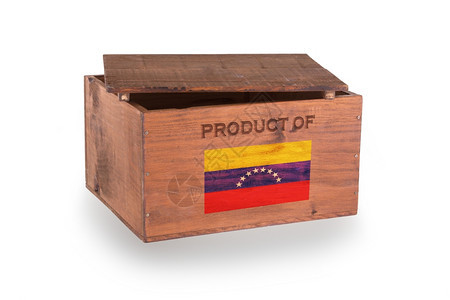 委内瑞拉产的白底被孤立木制箱图片