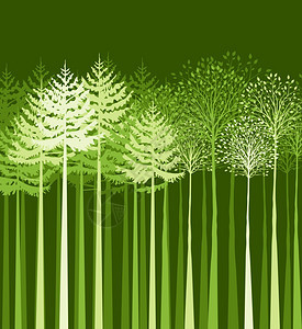 树木矢量绿色背景图片